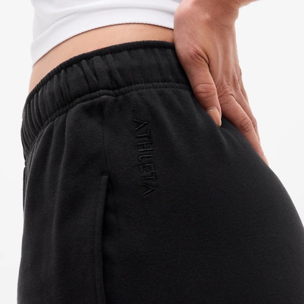 NWT Athleta Forever Fleece High Rise Jogger // Black Size Large Tall - Picture 5 of 12